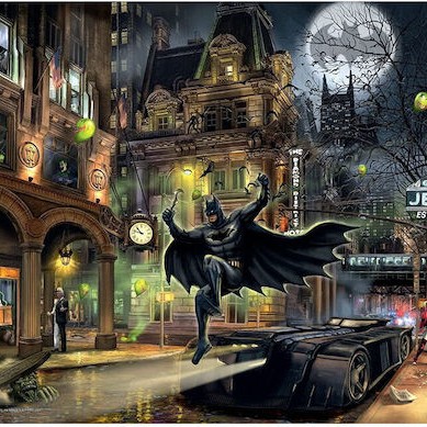 Schmidt Spiele Thomas Kinkade Studios Dc Batman Gotham City Jigsaw Puzzle Black 1000 Pieces