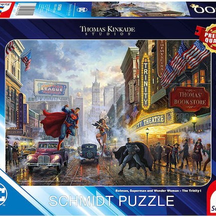 Schmidt Spiele Thomas Kinkade Studios Dc Batman Superman Wonder Woman Trinity Jigsaw Puzzle 1000 Pieces