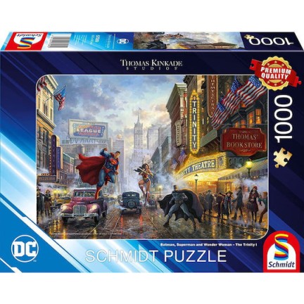 Schmidt Spiele Thomas Kinkade Studios Dc Batman Superman Wonder Woman Trinity Jigsaw Puzzle 1000 Pieces