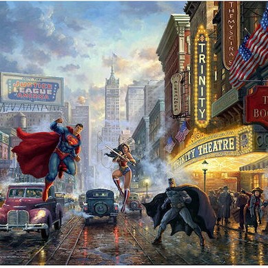 Schmidt Spiele Thomas Kinkade Studios Dc Batman Superman Wonder Woman Trinity Jigsaw Puzzle 1000 Pieces