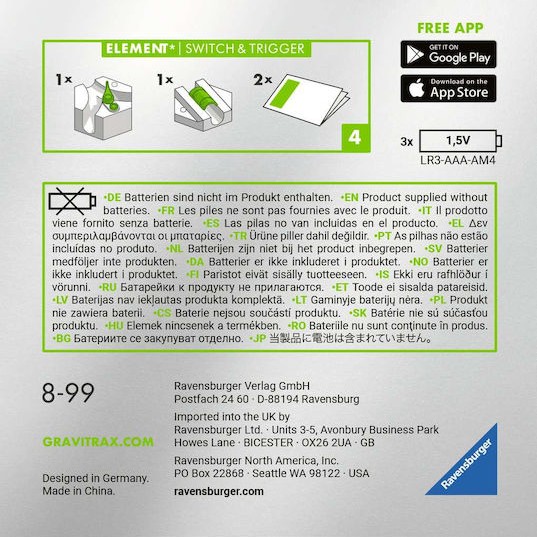 Ravensburger Switch & Trigger Εκπαιδευτικό Παιχνίδι Μηχανικής Gravitrax για 8+ Ετών