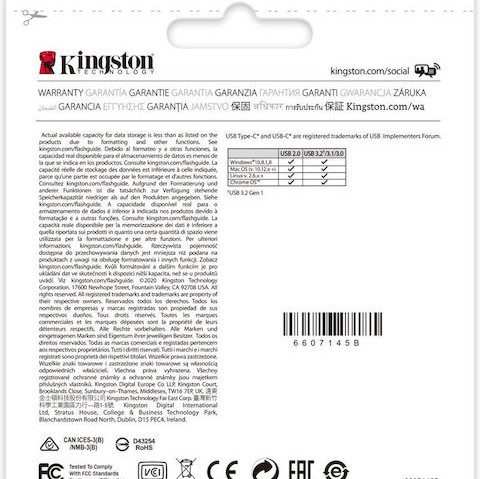 Kingston DataTraveler 70 256GB USB 3.2 Stick με σύνδεση USB-C Μαύρο