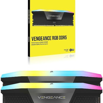 Corsair Vengeance RGB XMP DDR5 64GB RAM με 2x32GB Modules και Ταχύτητα 5600 για Desktop