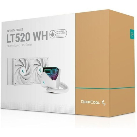 Deepcool LT520 Υδρόψυξη Επεξεργαστή Διπλού Ανεμιστήρα 120mm για Socket AM4/AM5/1700/1200/115x με ARGB Φωτισμό Λευκή