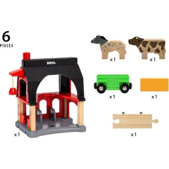 Brio Toys Παιχνίδι Μινιατούρα Animal Barn για 3+ Ετών 18εκ.