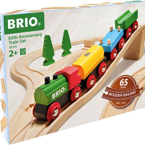 Brio Toys Anniversary Σετ με Τρενάκι από Ξύλο για 3+ Ετών