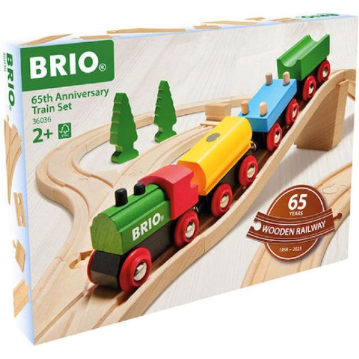 Brio Toys Anniversary Σετ με Τρενάκι από Ξύλο για 3+ Ετών