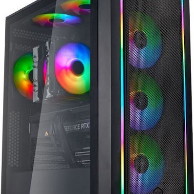 Silverstone Fara 511Z Gaming Midi Tower Κουτί Υπολογιστή με Πλαϊνό Παράθυρο και RGB Φωτισμό Μαύρο