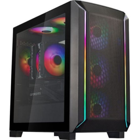 Silverstone Fara 312Z Gaming Mini Tower Κουτί Υπολογιστή με Πλαϊνό Παράθυρο και RGB Φωτισμό Μαύρο