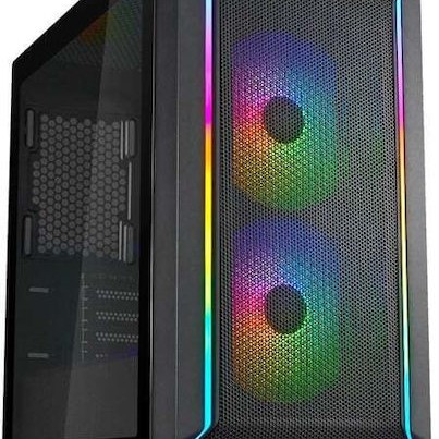 Silverstone Fara 312Z Gaming Mini Tower Κουτί Υπολογιστή με Πλαϊνό Παράθυρο και RGB Φωτισμό Μαύρο