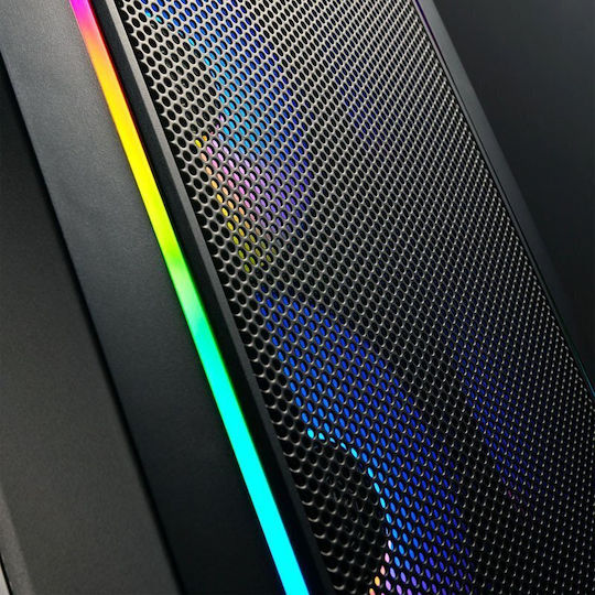 Silverstone Fara 312Z Gaming Mini Tower Κουτί Υπολογιστή με Πλαϊνό Παράθυρο και RGB Φωτισμό Μαύρο