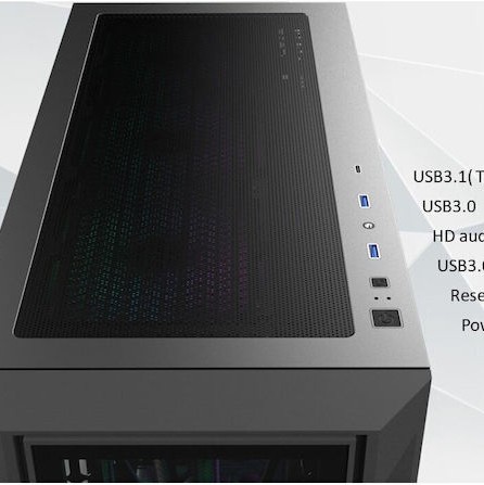 Raijintek Ponos Ultra TG4 Midi Tower Κουτί Υπολογιστή με ARGB Φωτισμό Coating Black