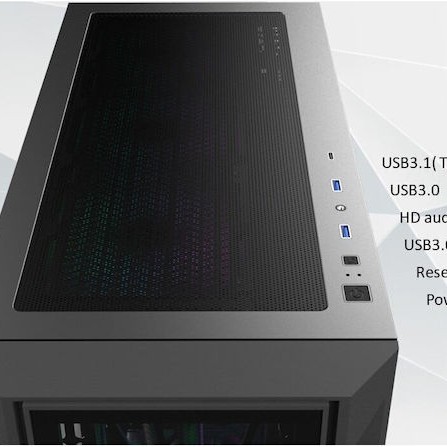 Raijintek Ponos Ultra TG4 Midi Tower Κουτί Υπολογιστή με ARGB Φωτισμό Coating Black