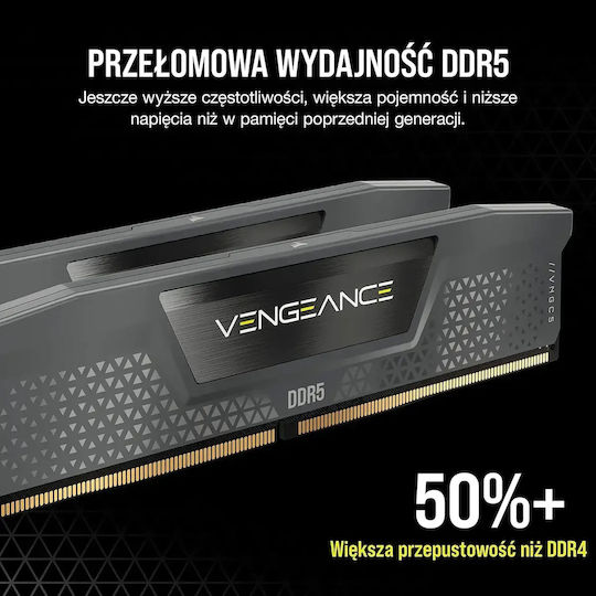 Corsair Vengeance DDR5 48GB RAM με 2x24GB Modules και Ταχύτητα 5200 για Desktop