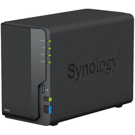 Synology DiskStation DS223 NAS Tower με 2 θέσεις για HDD/SSD