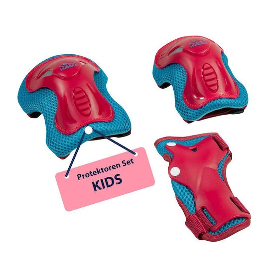Hudora Παιδικό Σετ Προστατευτικών για Rollers Κόκκινο