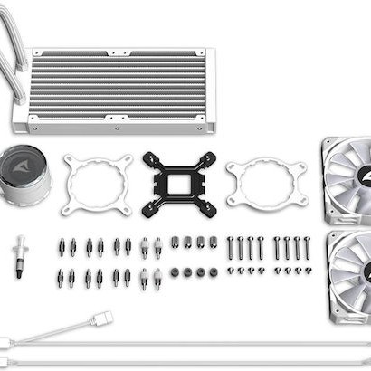 Sharkoon S80 RGB Υδρόψυξη Επεξεργαστή Διπλού Ανεμιστήρα 120mm για Socket AM4/AM5/1700/1200/115x Λευκή