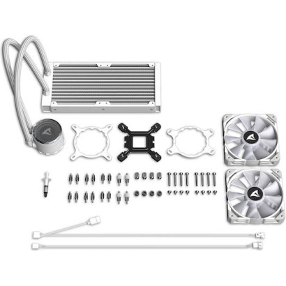 Sharkoon S80 RGB Υδρόψυξη Επεξεργαστή Διπλού Ανεμιστήρα 120mm για Socket AM4/AM5/1700/1200/115x Λευκή