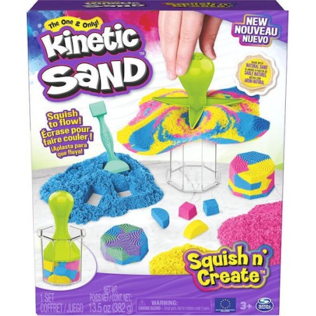 Spin Master Παιχνίδι Κατασκευών με Άμμο Kinetic Sand - Squish & Create για Παιδιά 3+ Ετών