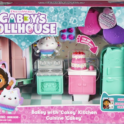Spin Master Παιχνίδι Μινιατούρα Gabby's Dollhouse Bakey with 'Cakey' Kitchen Deluxe Room Set για 3+ Ετών