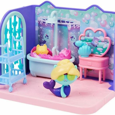 Spin Master Παιχνίδι Μινιατούρα Gabby´s Dollhouse MerCat Primp & Pamper Bathroom για 3+ Ετών