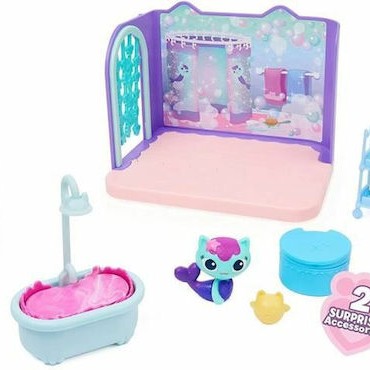 Spin Master Παιχνίδι Μινιατούρα Gabby´s Dollhouse MerCat Primp & Pamper Bathroom για 3+ Ετών