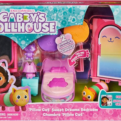 Spin Master Παιχνίδι Μινιατούρα Gabby's Dollhouse Pillow Cat Sweet Dreams Bedroom Deluxe Room για 3+ Ετών