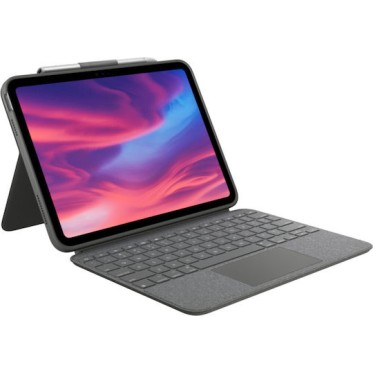 Logitech Combo Touch Flip Cover με Πληκτρολόγιο Γερμανικά Γκρι (iPad 2022 10.9'') 920-011435