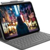 Logitech Bluetooth Slim Folio Flip Cover με Πληκτρολόγιο στα Γερμανικά Γκρι (iPad 2022 10.9'')