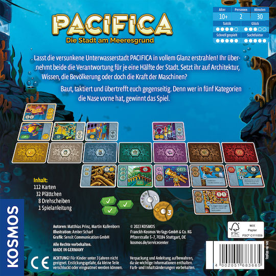 Επιτραπέζιο Παιχνίδι Pacifica για 2 Παίκτες 10+ Ετών (GER) Kosmos
