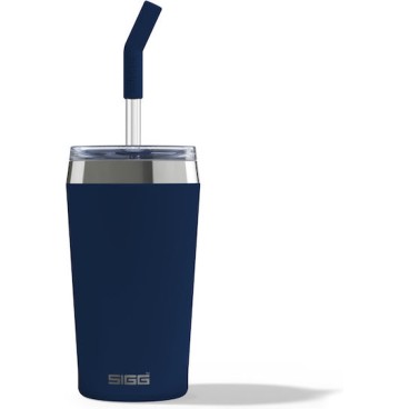 Sigg Ποτήρι Θερμός Ανοξείδωτο 450ml Μπλε με Καλαμάκι