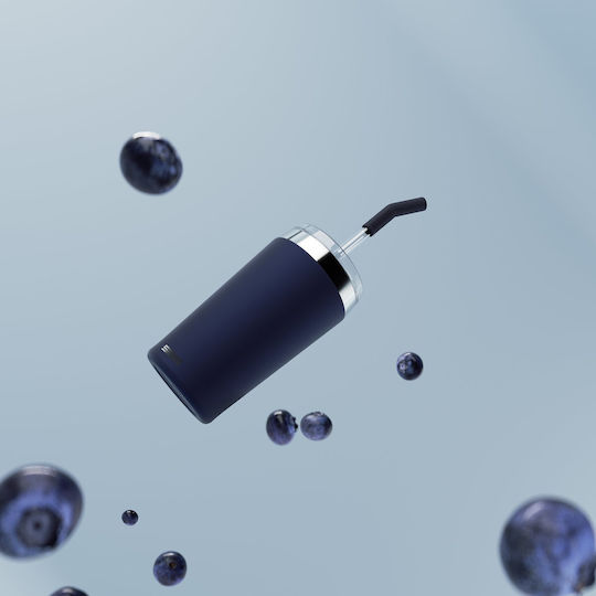 Sigg Ποτήρι Θερμός Ανοξείδωτο 450ml Μπλε με Καλαμάκι