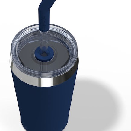 Sigg Ποτήρι Θερμός Ανοξείδωτο 450ml Μπλε με Καλαμάκι