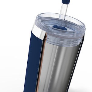 Sigg Ποτήρι Θερμός Ανοξείδωτο 450ml Μπλε με Καλαμάκι