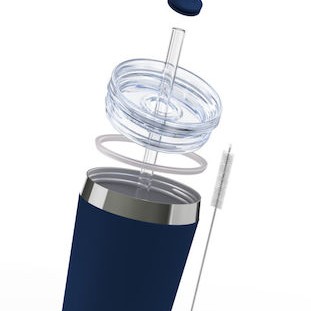 Sigg Ποτήρι Θερμός Ανοξείδωτο 450ml Μπλε με Καλαμάκι