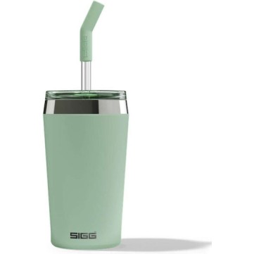 Sigg Ποτήρι Θερμός Ανοξείδωτο 450ml Πράσινο με Καλαμάκι