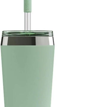 Sigg Ποτήρι Θερμός Ανοξείδωτο 450ml Πράσινο με Καλαμάκι