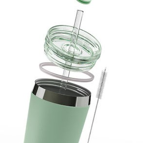 Sigg Ποτήρι Θερμός Ανοξείδωτο 450ml Πράσινο με Καλαμάκι