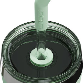 Sigg Ποτήρι Θερμός Ανοξείδωτο 450ml Πράσινο με Καλαμάκι