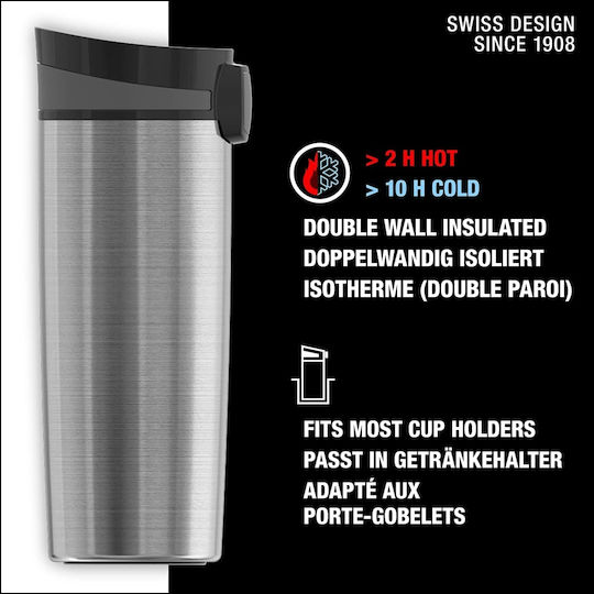 Sigg Thermo Ποτήρι Θερμός Ανοξείδωτο 270ml Ασημί με Καπάκι-Θηλιά (Loop)