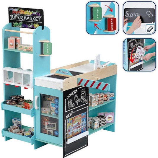 Klein Σούπερ Μάρκετ από Ξύλο για 3+ Ετών 58τμχ