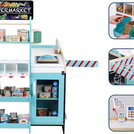 Klein Σούπερ Μάρκετ από Ξύλο για 3+ Ετών 58τμχ