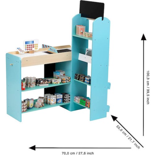 Klein Σούπερ Μάρκετ από Ξύλο για 3+ Ετών 58τμχ