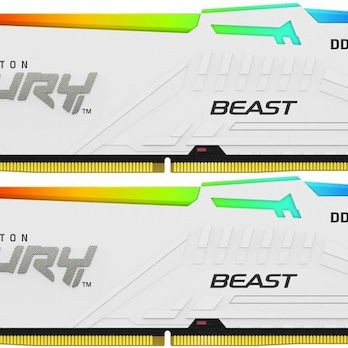 Kingston Fury Beast RGB DDR5 64GB RAM με 2x32GB Modules και Ταχύτητα 6000 για Desktop