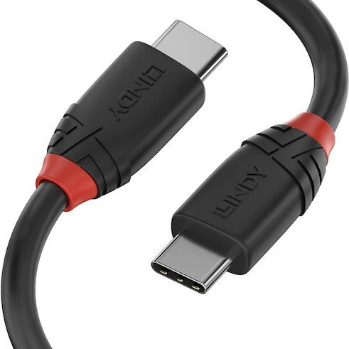Lindy Black Line USB 3.2 Cable USB-C male - USB-C male 60W Μαύρο 1.5m (36907)