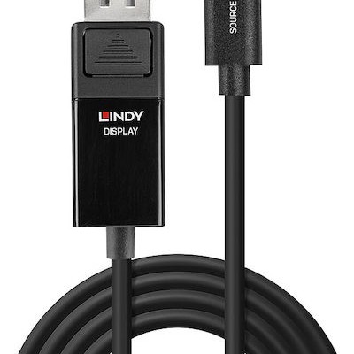 Lindy USB 2.0 Cable USB-C male - DisplayPort male Μαύρο 3m (43343)