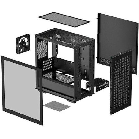Deepcool CH370 Gaming Midi Tower Κουτί Υπολογιστή με Πλαϊνό Παράθυρο Μαύρο