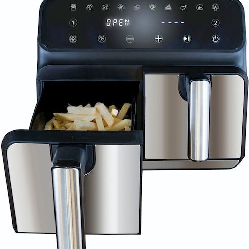 Unold Air Fryer με Διπλό Αποσπώμενο Κάδο 8lt Ασημί 58685