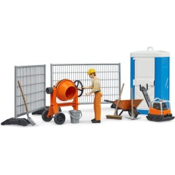 Bruder Παιχνίδι Μινιατούρα Σετ Εργάτης Με Μπετονιέρα Και Εργαλεία