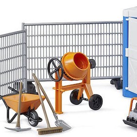 Bruder Παιχνίδι Μινιατούρα Σετ Εργάτης Με Μπετονιέρα Και Εργαλεία